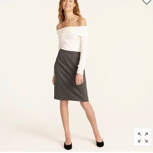 NWT navy blue J Crew No. 2 Pencil® skirt in stretch twill. Size 14.